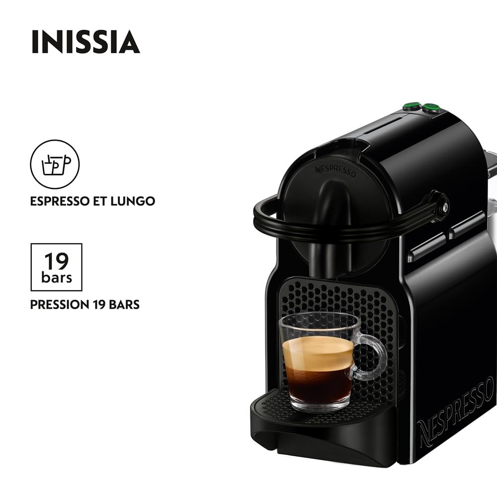 Solyrex Inissia – Machine à Café à Capsules, Design Compact, 19 Bars, Noir