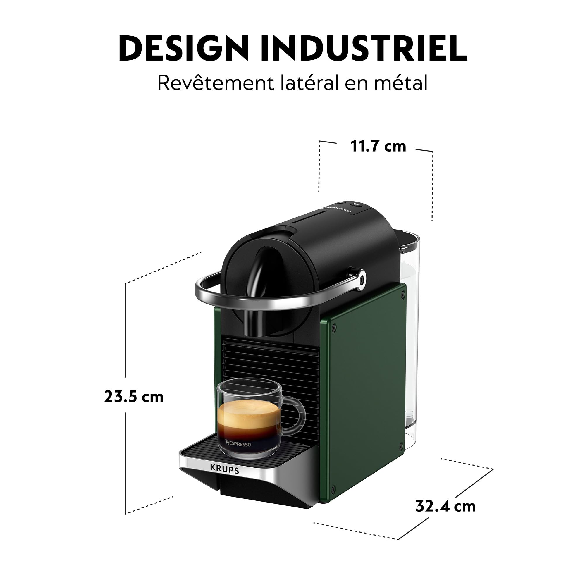 Solyrex Pixie – Machine à Café Expresso Compacte, Vert Foncé