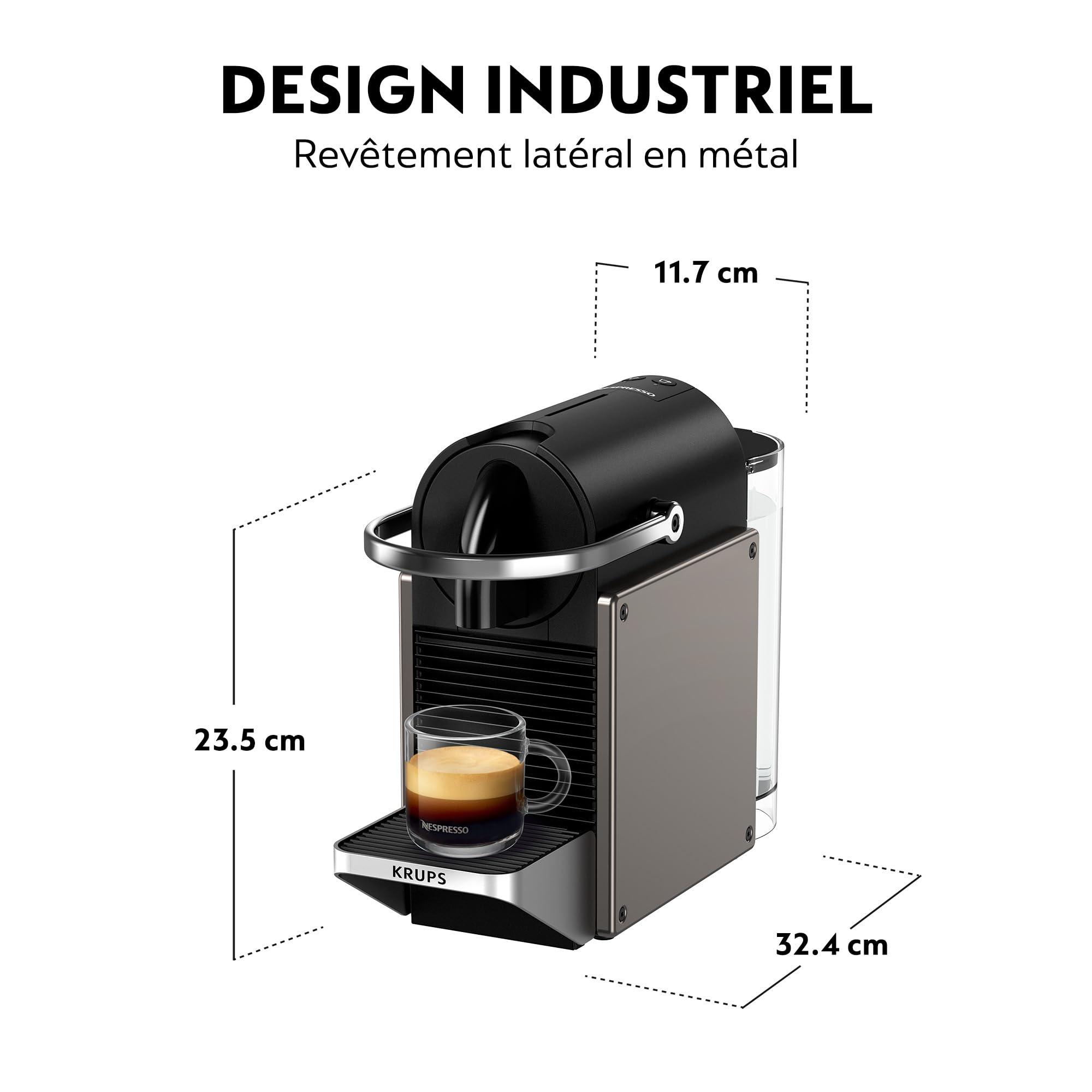 Solyrex Pixie – Machine à Café Expresso Design Métal, Titane