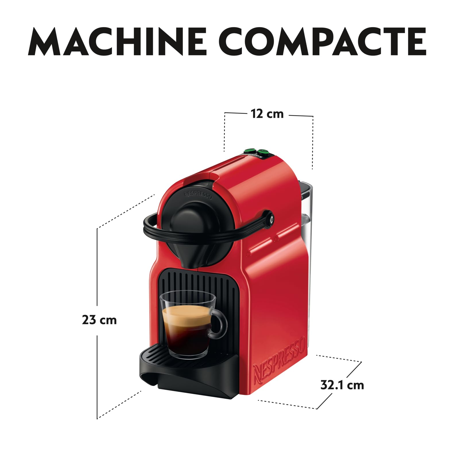 Solyrex Inissia – Machine à Café Expresso Compacte, Rouge