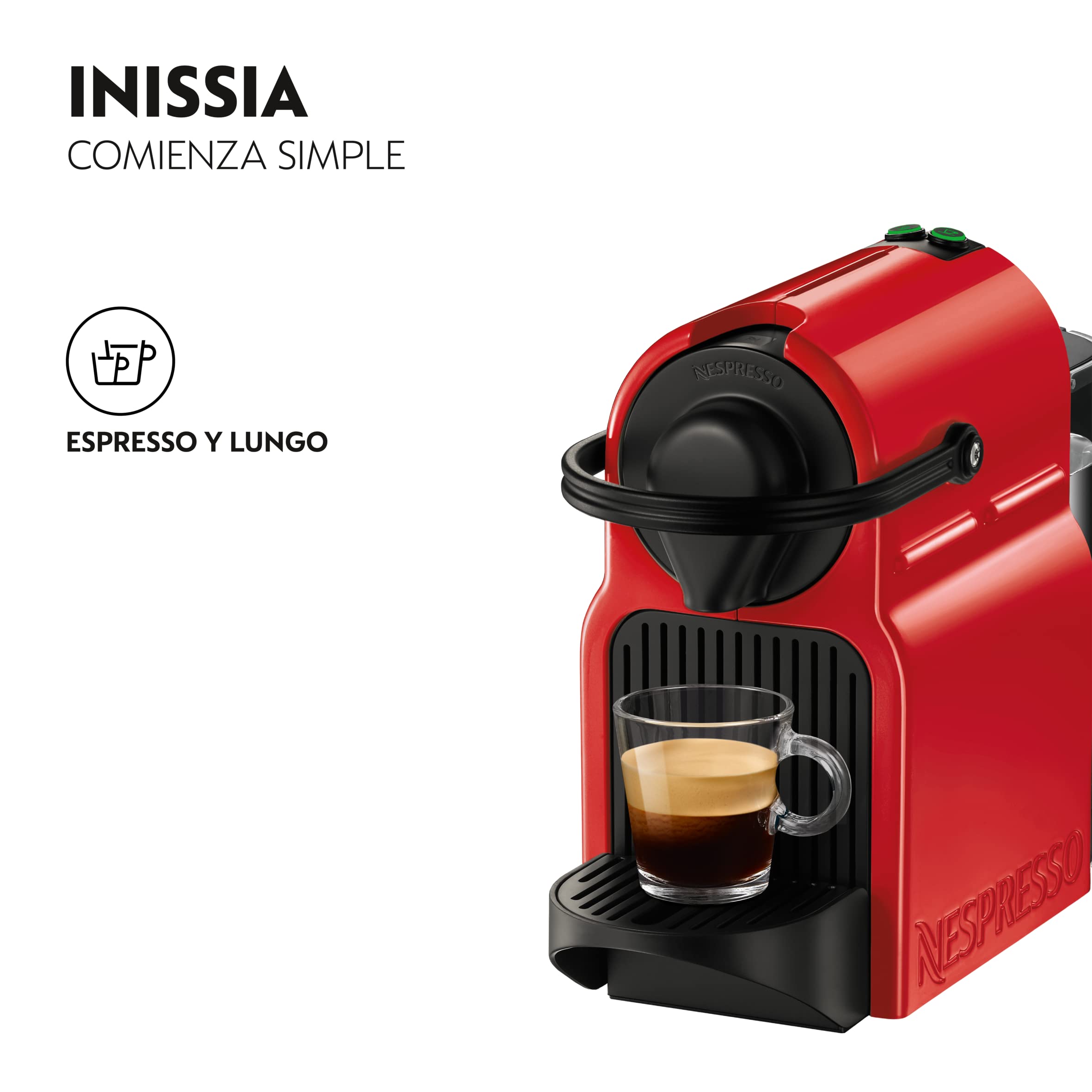Solyrex Inissia – Machine à Café Expresso Compacte, Réservoir 0,7 L, Rouge Rubis